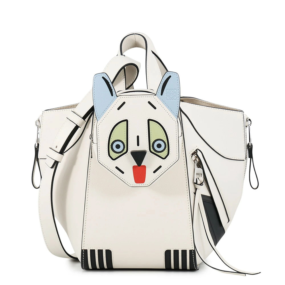 Loewe Futurist Cat Hammock Compact Leather Handbag Louis Wain White Bag